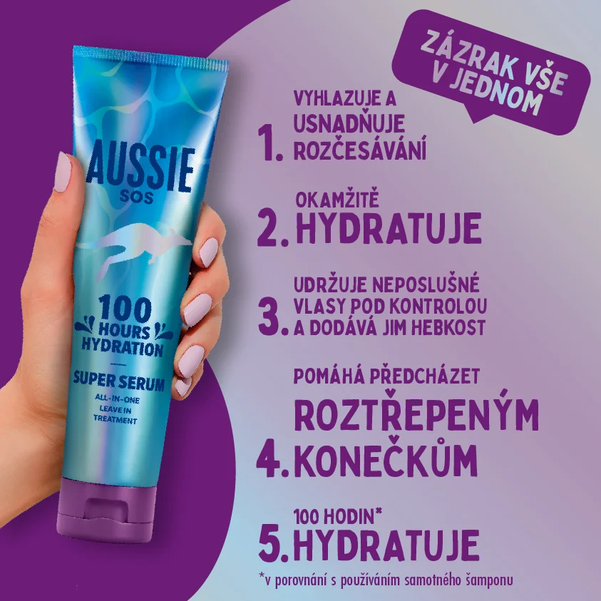 Aussie SOS 100 Hours Hydration Super sérum bez oplachování 160 ml