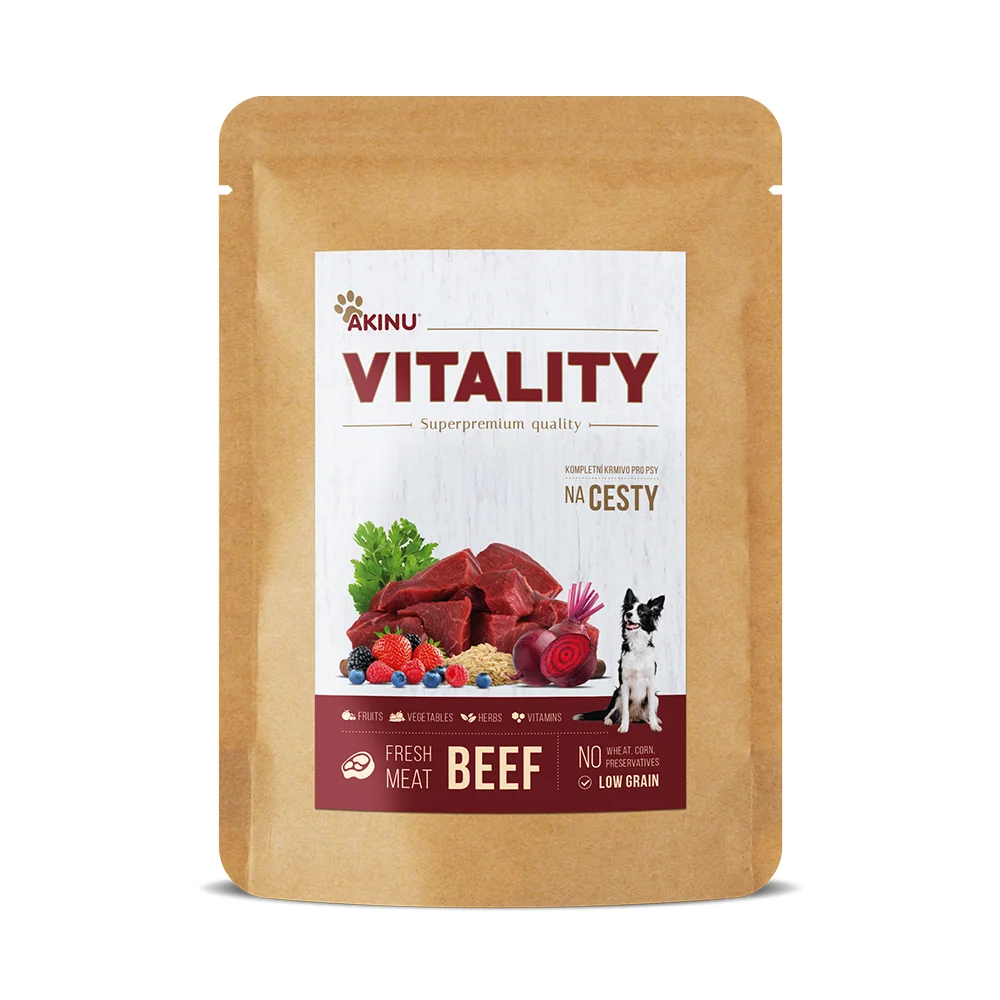 Akinu VITALITY na cesty hovězí pro psy 3 x 300 g