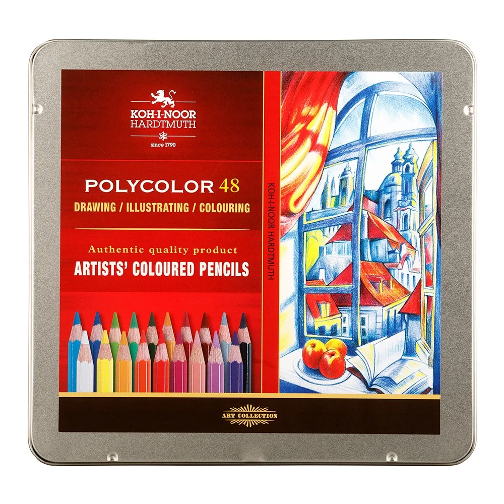 KOH-I-NOOR POLYCOLOR 3826/48 - umělecké pastelky v plechovém pouzdře - 48 ks