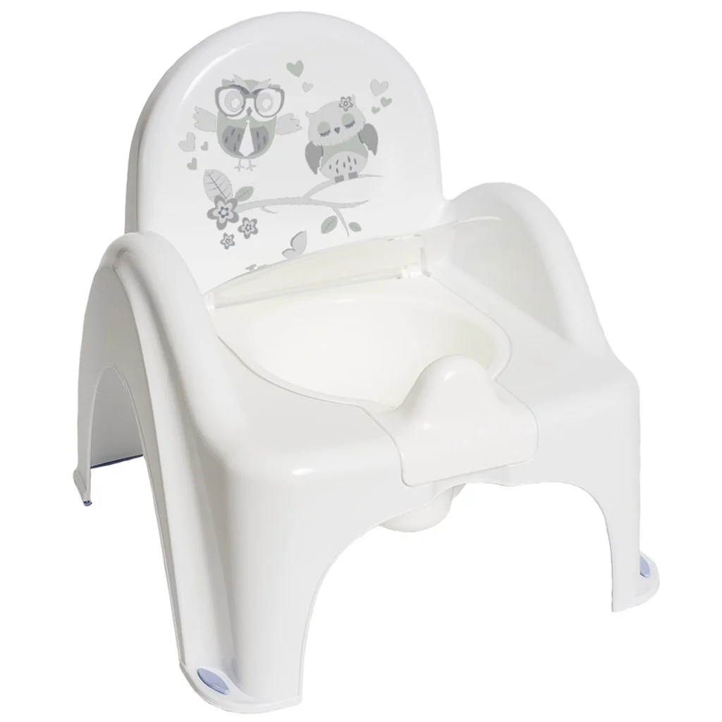 Tega Baby Dětský nočník s melodií a víkem, ergonomický - Sovy v bílé