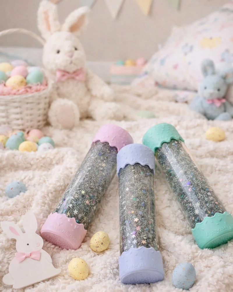 Jellystone Designs Baby senzorická lahev, růžová