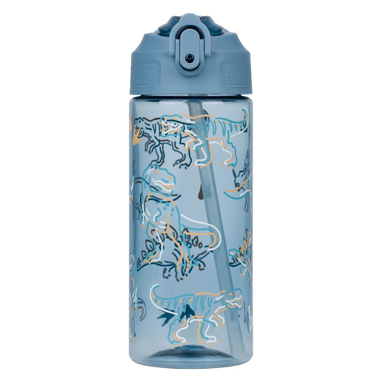 Baagl Tritanová láhev na pití s brčkem Dino, 500 ml