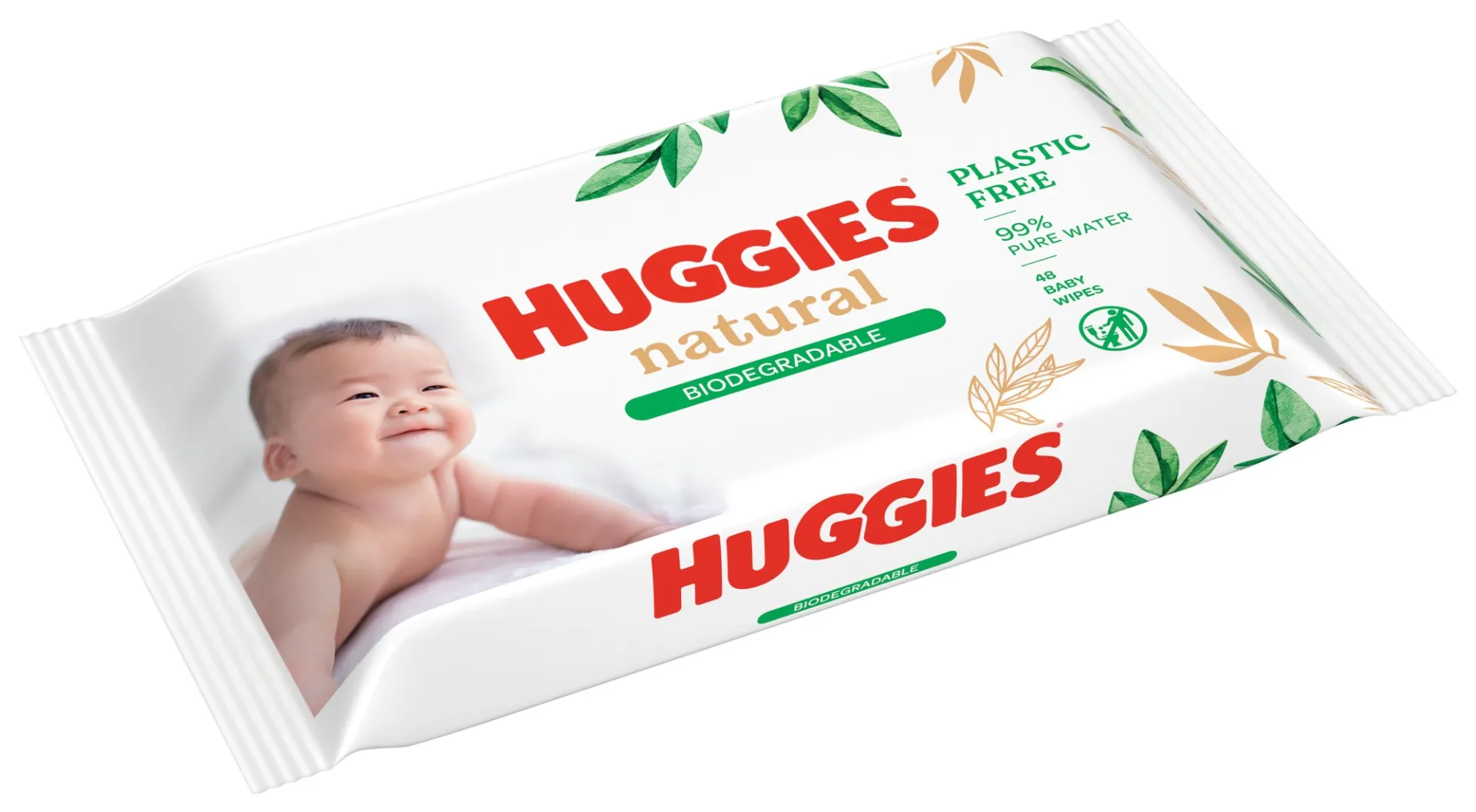 Huggies Natural Pure Water vlhčené ubrousky 48 ks