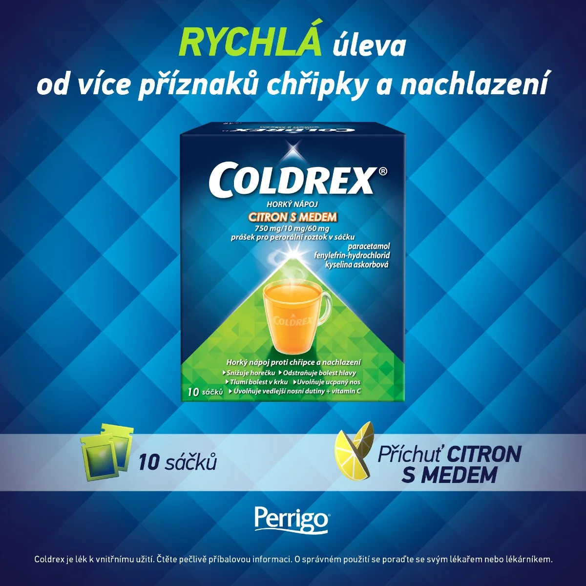 Coldrex Horký nápoj Citron s medem 10 sáčků