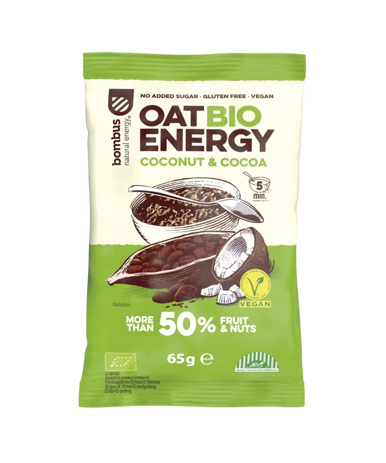 Bombus Oat Energy Coconut & cocoa BIO ovesná kaše 65 g