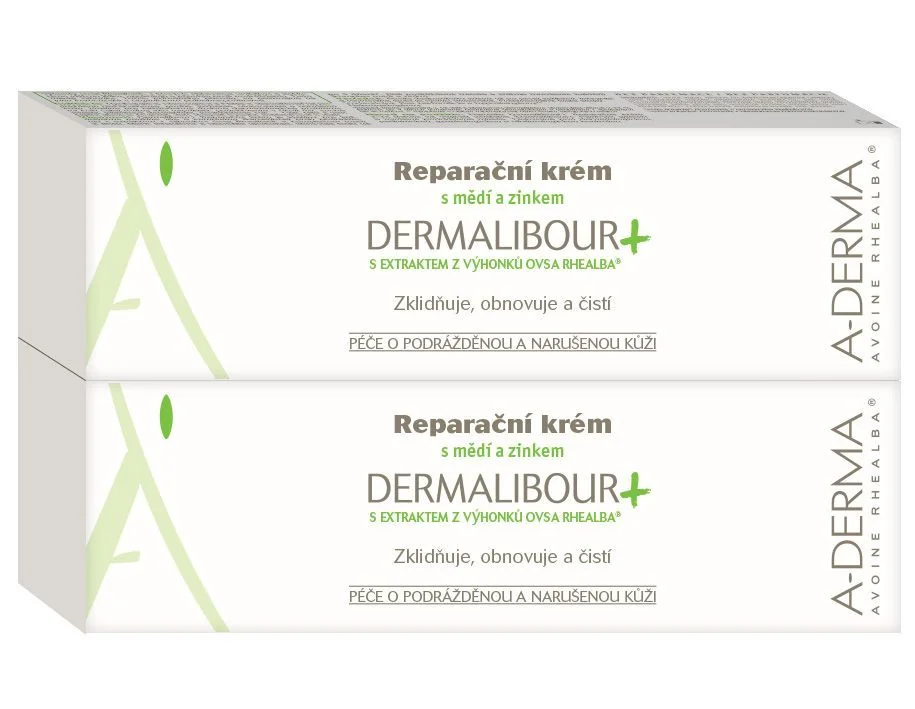 A-derma Dermalibour+ reparační krém DUOPACK 2x50 ml