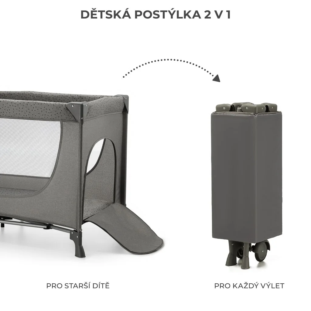 Kinderkraft Postýlka cestovní Joy 2 Dark grey