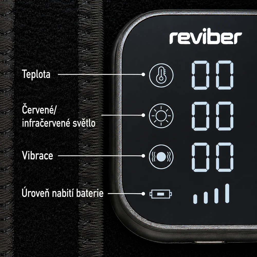 Reviber Pás s infračerveným LED světlem černý
