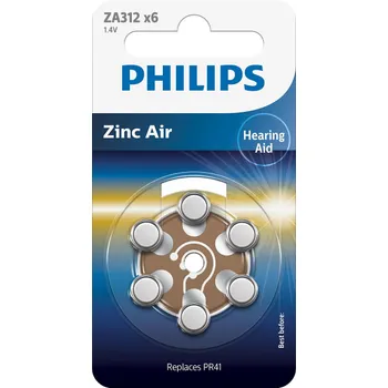 Philips ZA312B6A/00 baterie do naslouchadel 6 ks 