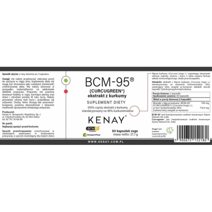 Kenay Kurkuma BCM-95 Curcugreen 60 kapslí