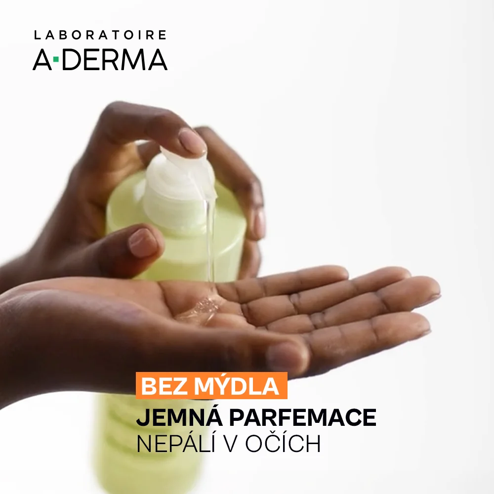 A-Derma Exomega Control zvláčňující mycí gel 2v1 pro suchou kůži se sklonem k atopii 500 ml