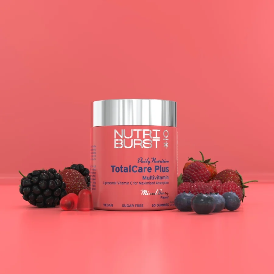 Nutriburst TotalCare Plus multivitaminoví gummies s vitamíny 60 ks lesní ovoce