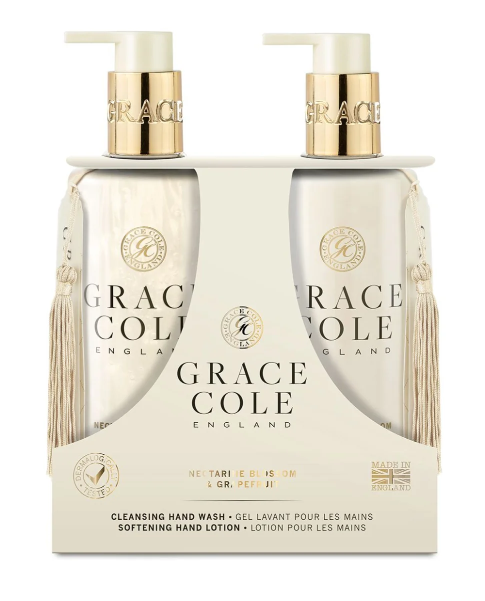 Grace Cole Nectarine Blossom & Grapefruit tekuté mýdlo + mléko na ruce 2x300 ml