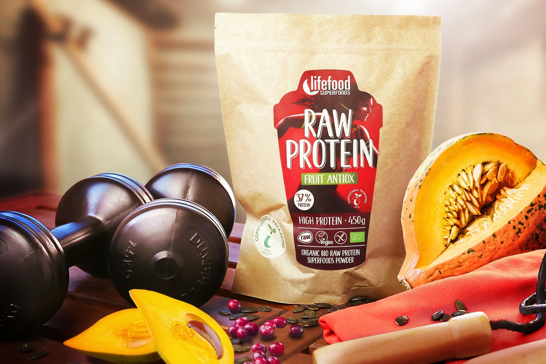 LifeFood Protein ovocný BIO RAW 450 g