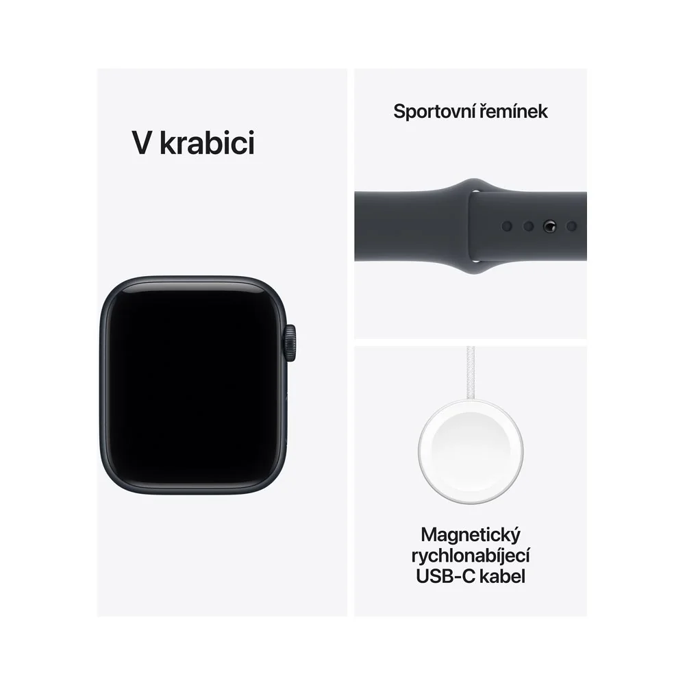 Apple Watch SE 3 44 mm sportovní řemínek S/M chytré hodinky