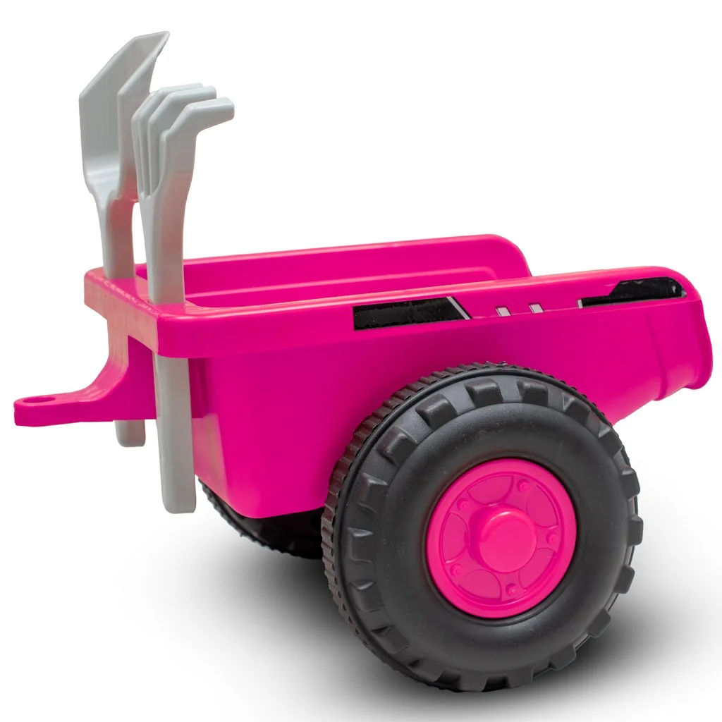 Baby Mix Dětské odrážedlo traktor s vlečkou Benny  růžový