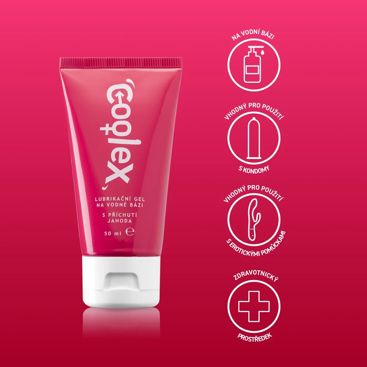 Coolex Lubrikační gel na vodní bázi jahoda 50 ml tuba