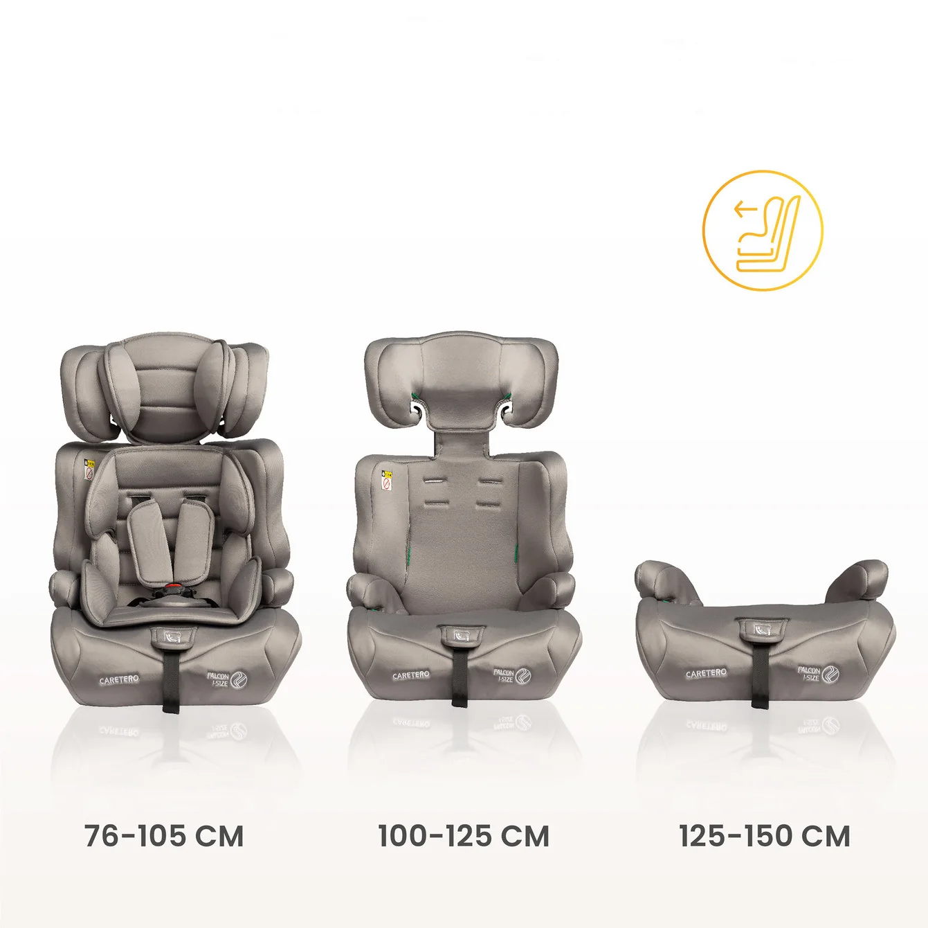 Caretero Autosedačka 76-150, 3v1, Falcon I-SIZE, černá