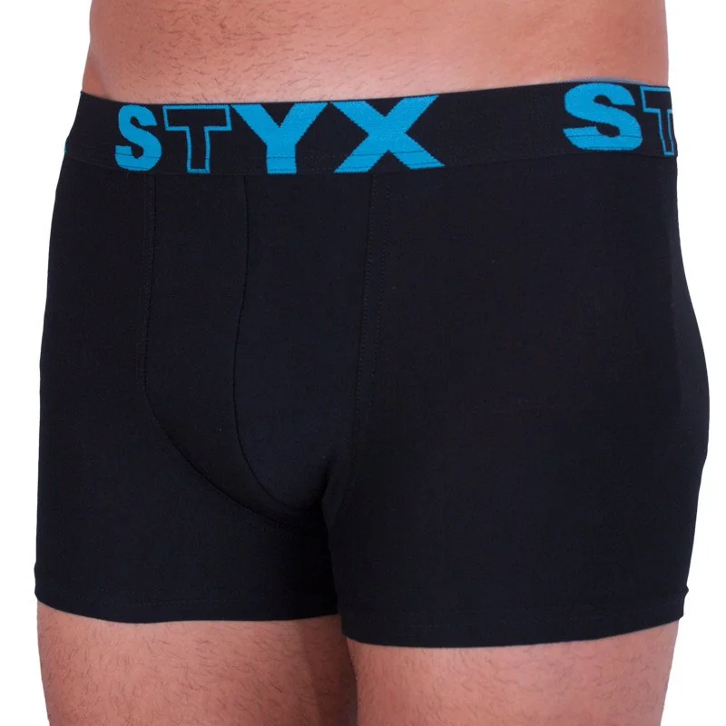 Styx Pánské boxerky sportovní guma nadrozměr černé (R961) 4XL
