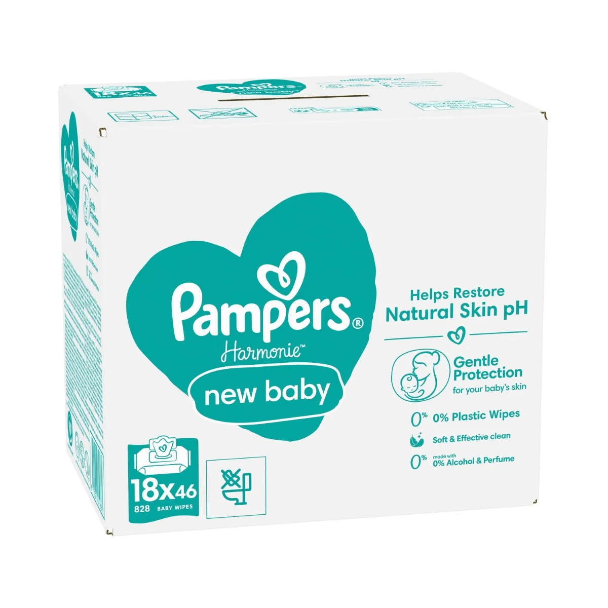 Pampers Harmonie New Baby vlhčené ubrousky 18x46 ks