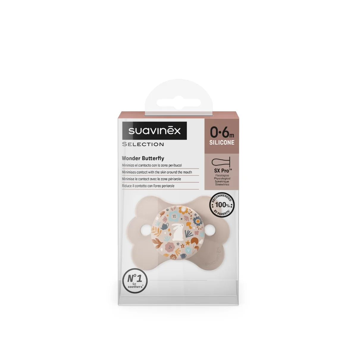 Suavinex Wonderland SX PRO Fyziologický dudlík 6-18m 1 ks liberty růžová