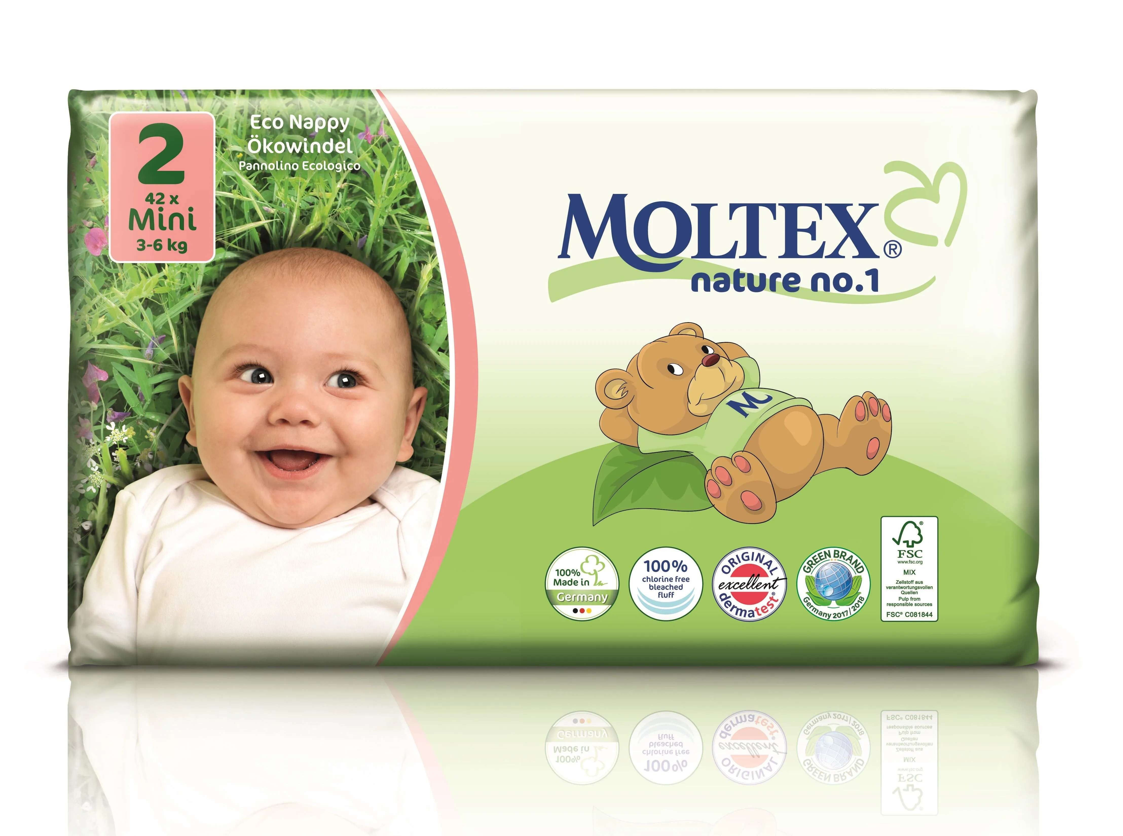 Moltex nature no.1 Mini 3-6 kg dětské plenky 42 ks