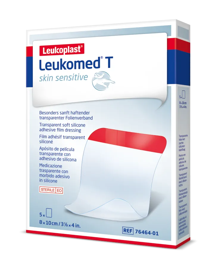 Leukoplast Leukomed T skin sensitive 8x10 cm transparentní krytí 5 ks