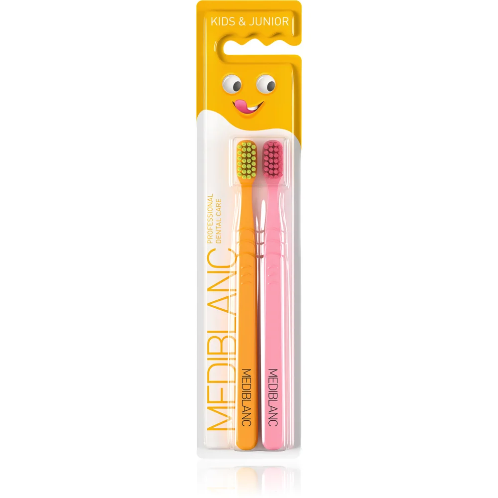 MEDIBLANC Dětský zubní kartáček Ultra Soft 2 ks oranžový + růžový