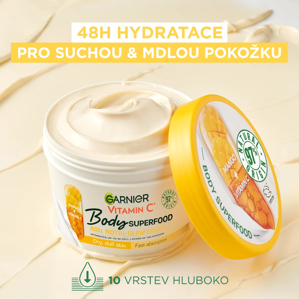 Garnier Body SuperFood Tělové máslo Mango + Vitamin C 380 ml