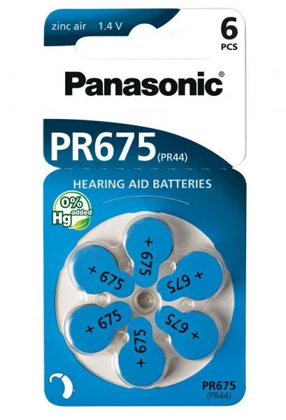 Panasonic PR 675 baterie do naslouchadel 6 ks