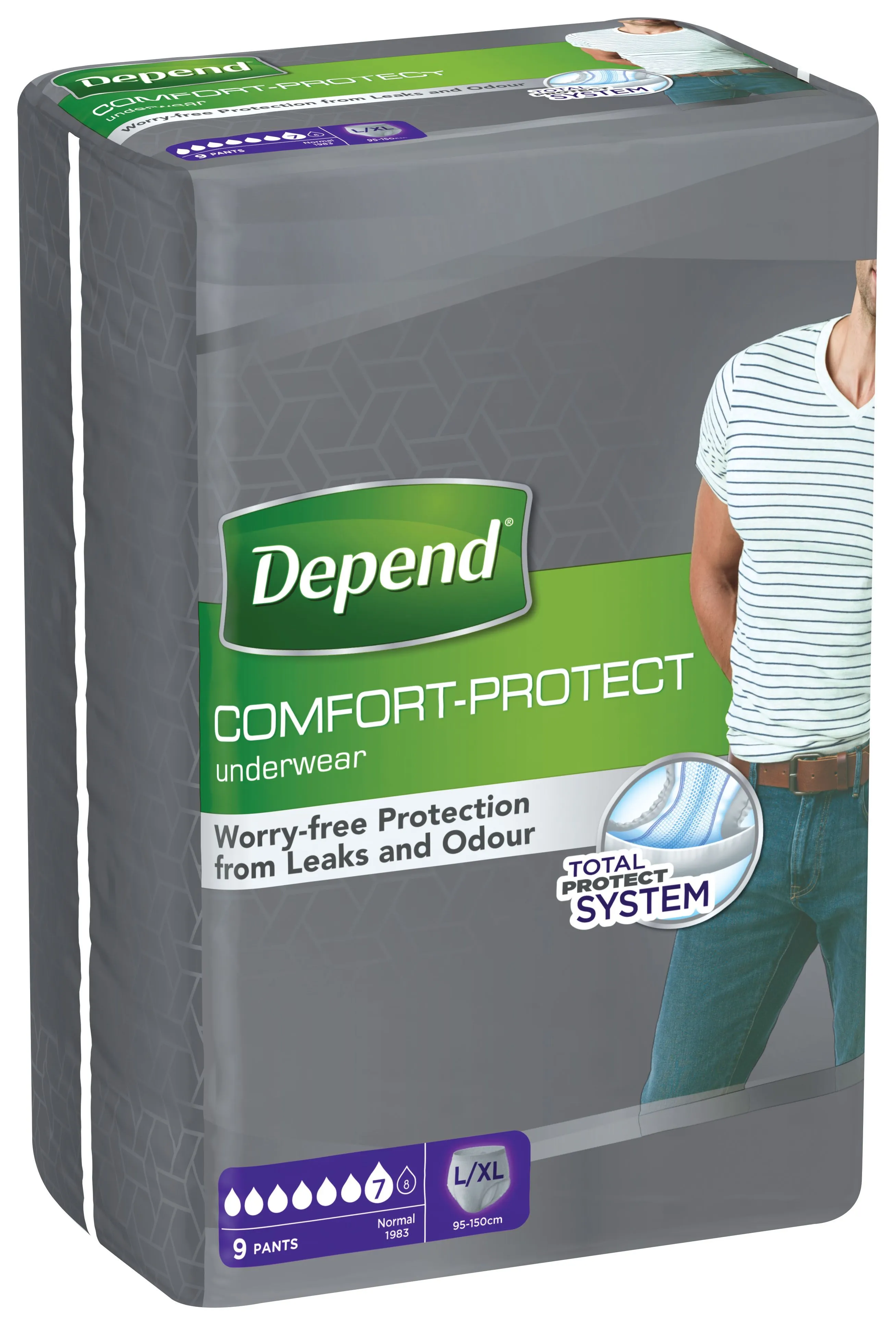 Depend Normal pro muže L/XL absorpční natahovací kalhotky 9 ks