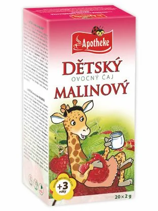 Apotheke Dětský ovocný čaj malinový nálevové sáčky 20x2 g
