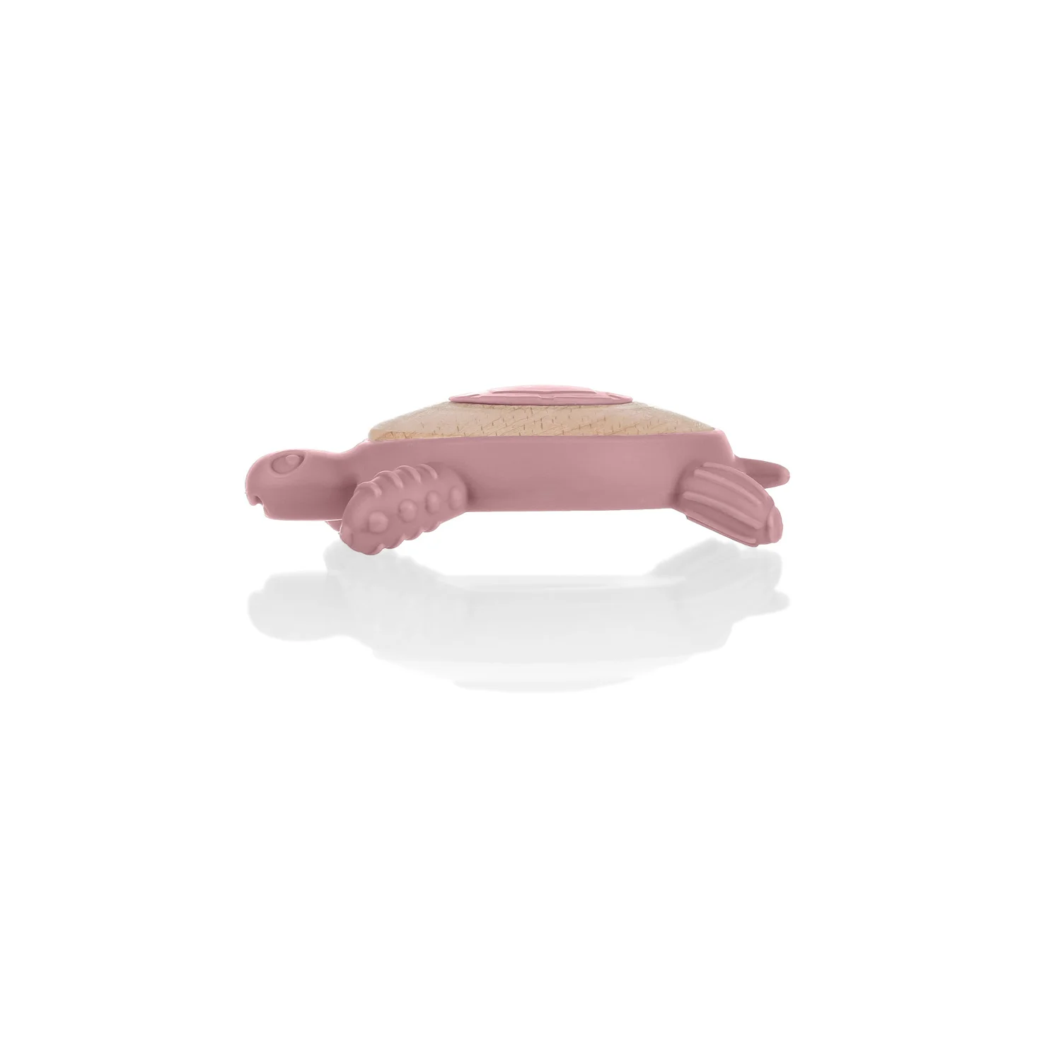 Zopa Silikonové dřevěné kousátko Turtle, Old Pink 1