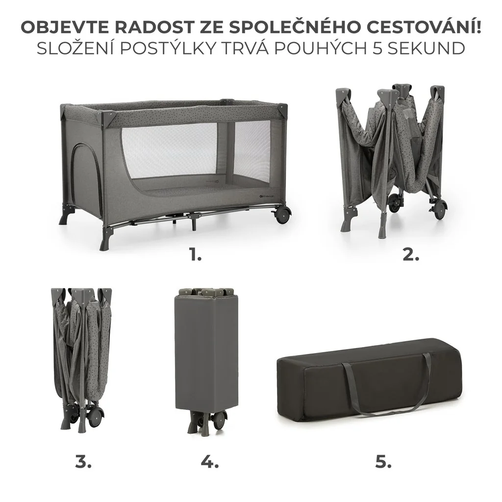 Kinderkraft Postýlka cestovní Joy 2 Dark grey