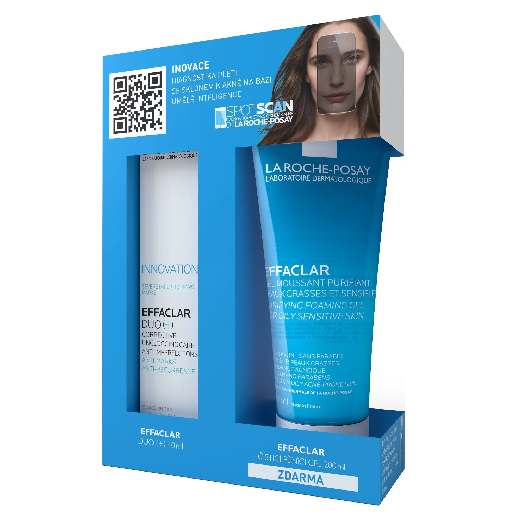 La Roche-Posay Effaclar DUO+ 40 ml + Čisticí pěnící gel 200 ml