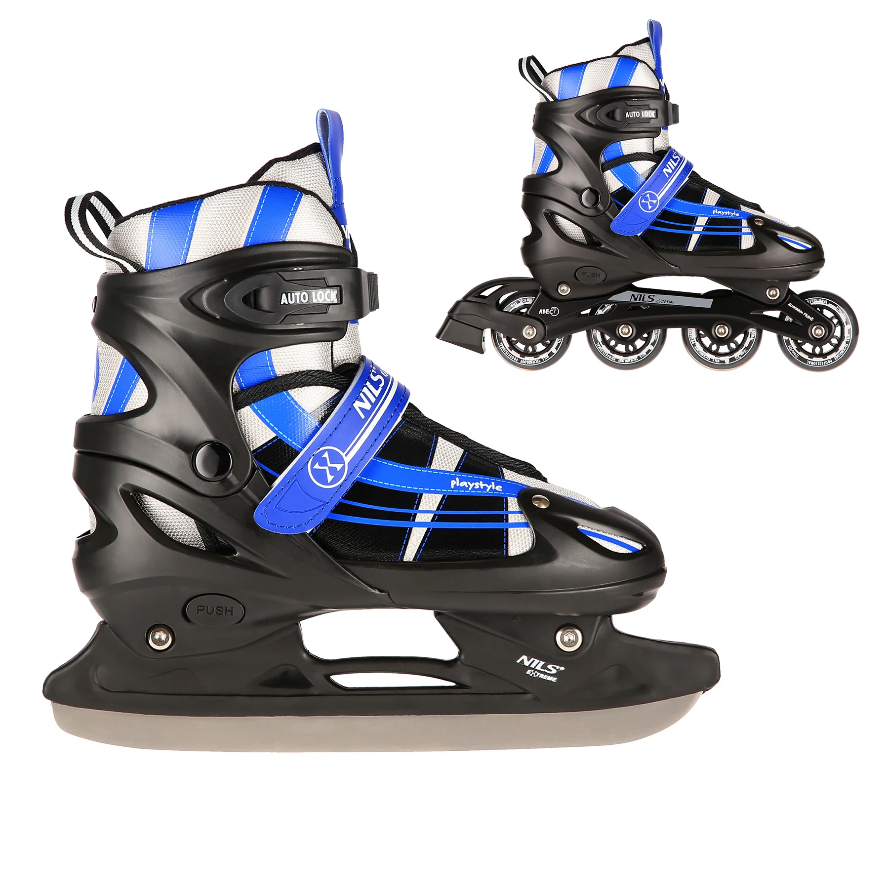 Nils Extreme Brusle NH18366A 2v1 černo-modré Velikost: L(39-42)