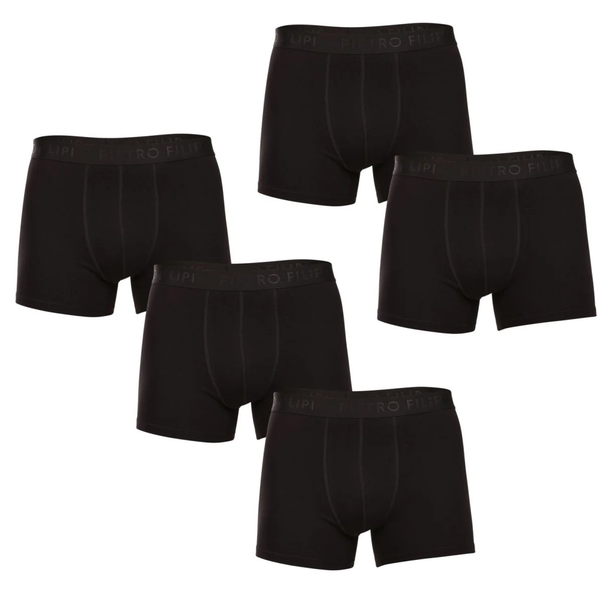 Pietro Filipi 5PACK pánské boxerky černé (5BCL001) XXL