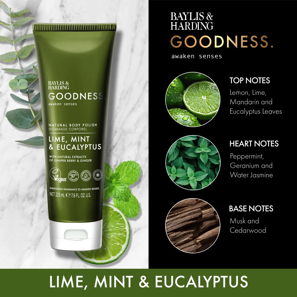 Baylis & Harding Tělový peeling Limetka, Máta & Eukalyptus 225 ml