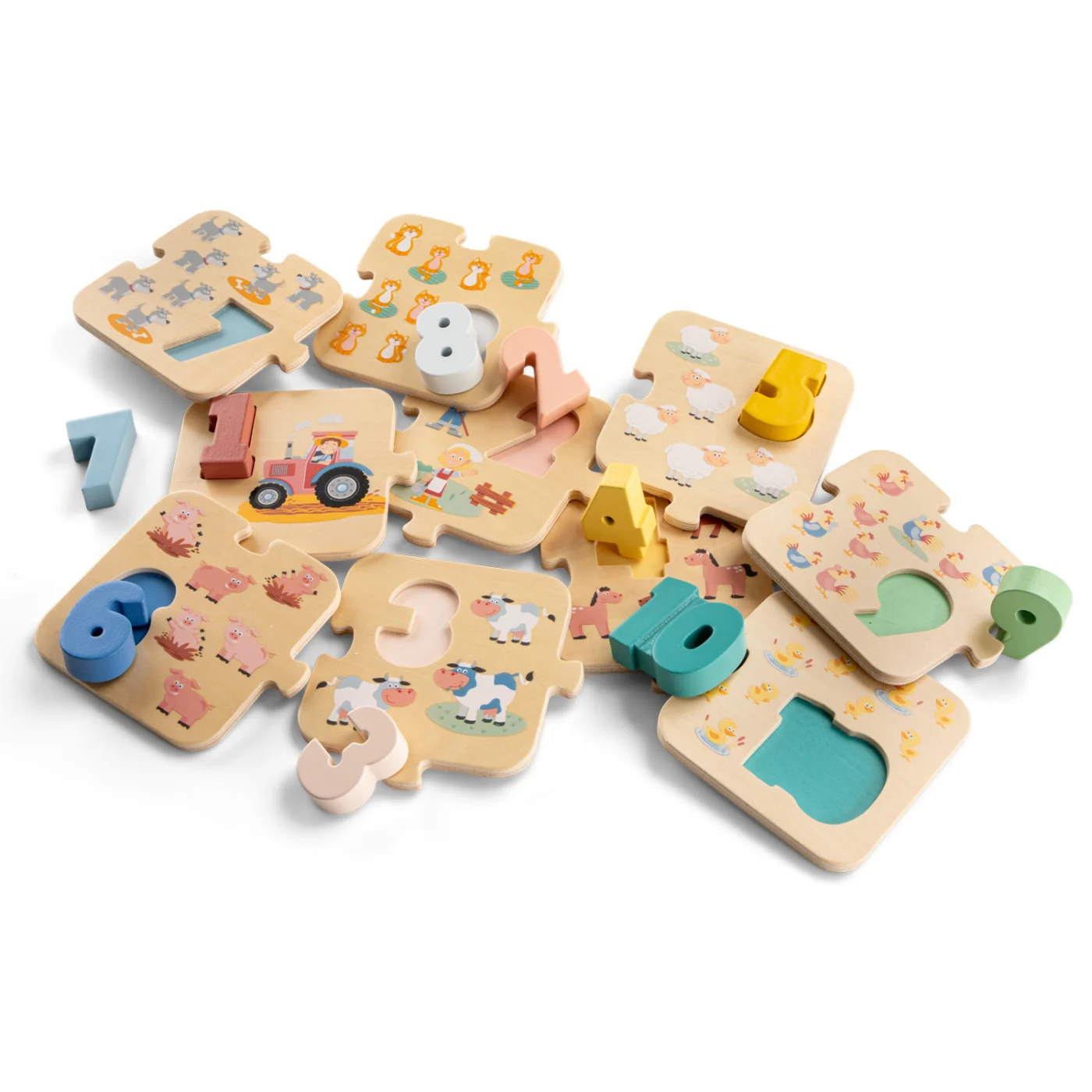 New Classic Toys Puzzle - Učíme se číslice - farma