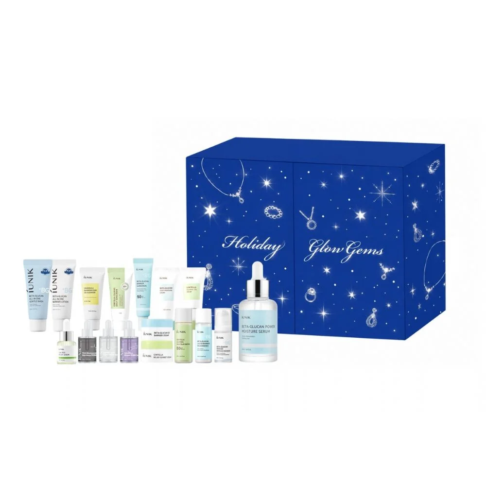 iUNIK Holiday Glow Gems kosmetický adventní kalendář 17 ks