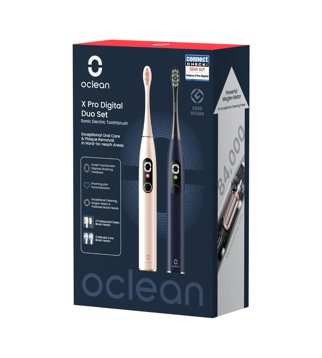 Oclean X Pro Digital set sonické kartáčky 2 ks zlatý+modrý