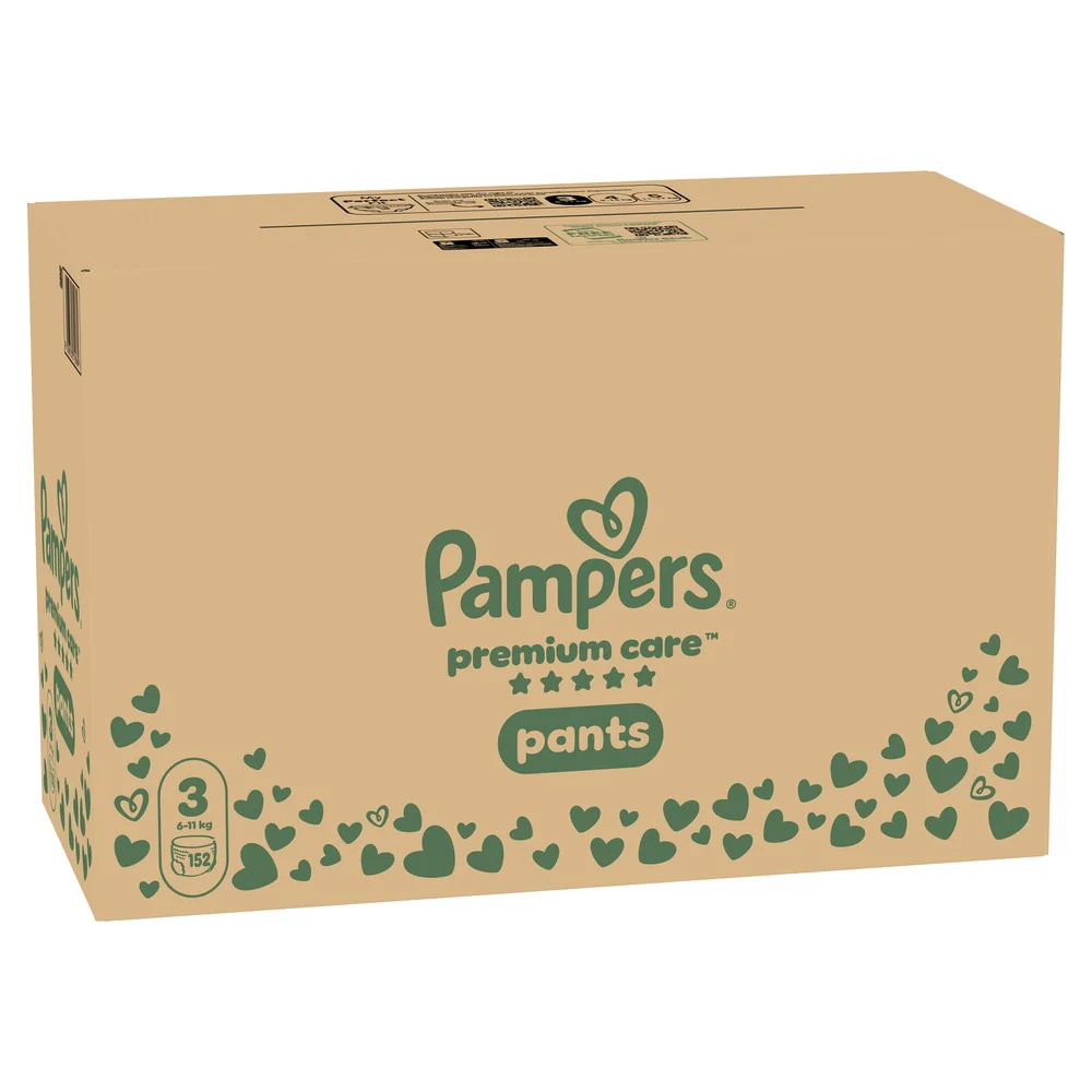 Pampers Premium Care Pants vel. 3 6–11 kg plenkové kalhotky 152 ks