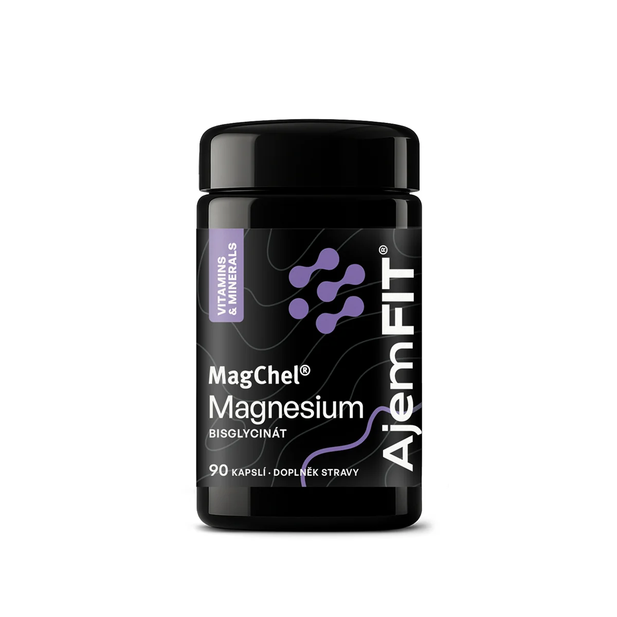 AjemFIT Magnesium Bisglycinát (MagChel), Vitamín B6 - 90 kapslí