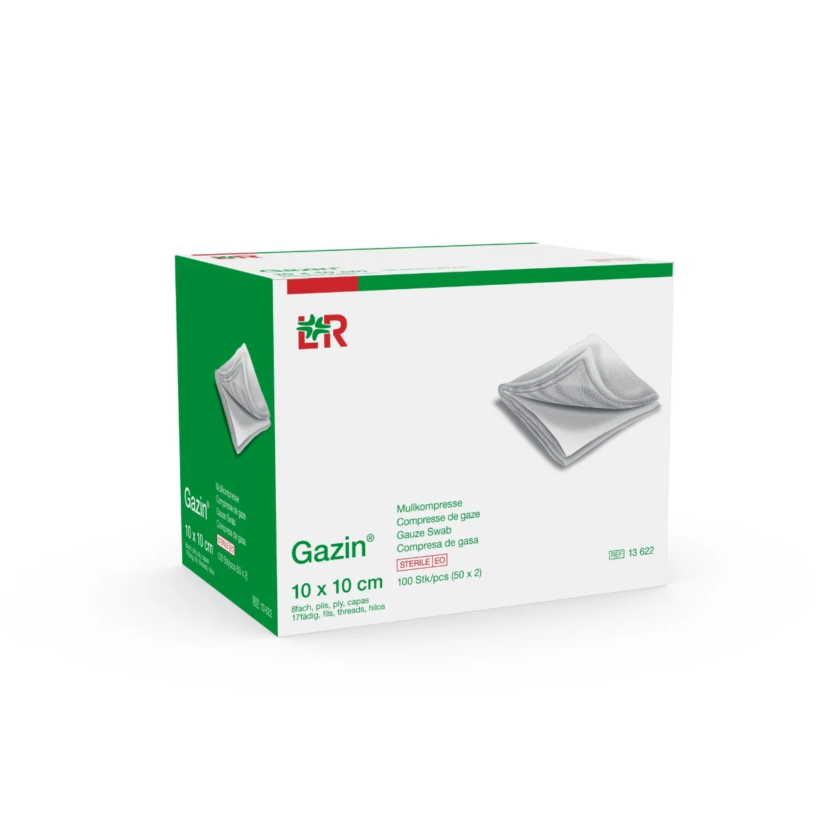 Gazin Gázová komprese hydrofilní sterilní 10 x 10 cm 100 ks
