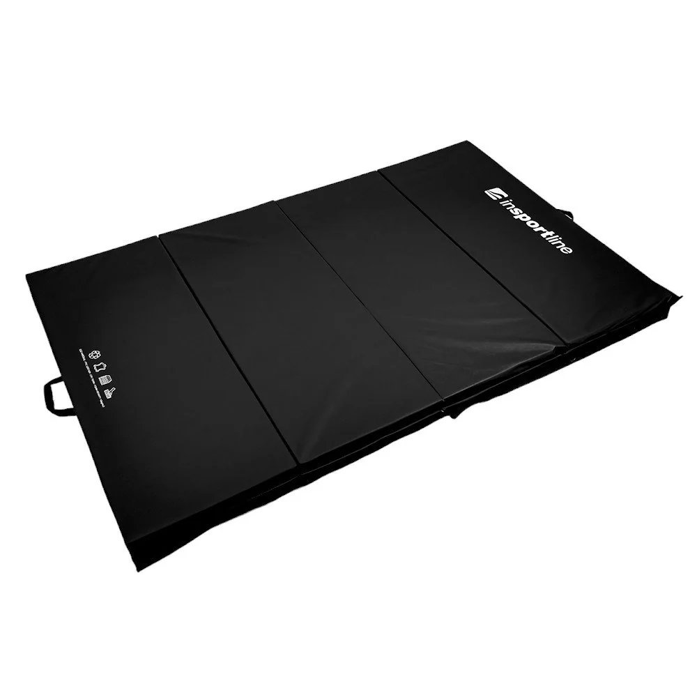 inSPORTline Skládací gymnastická žíněnka Kvadfold 200x120x5 cm černá