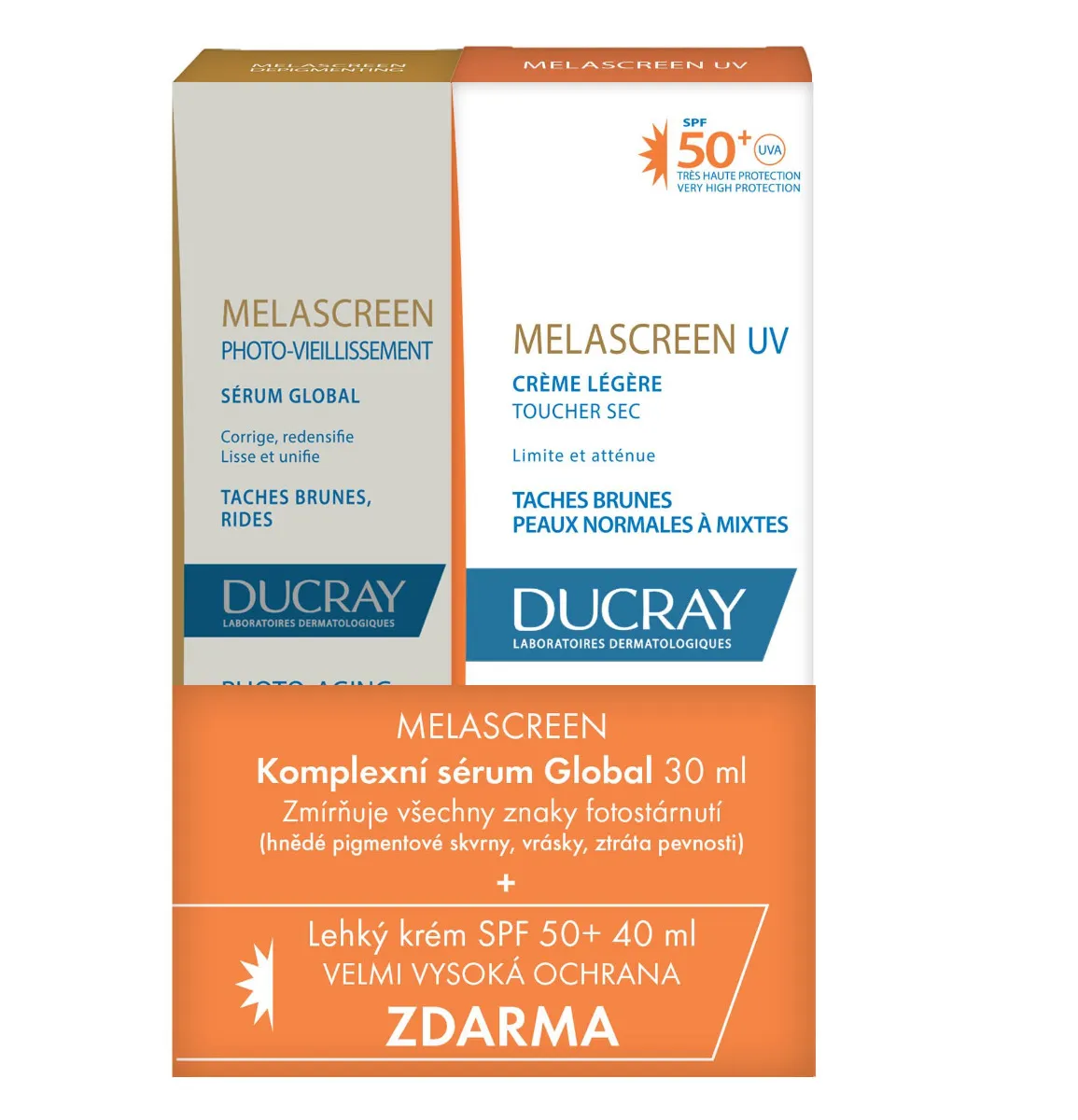 Ducray Melascreen Sérum 30 ml + Lehký krém SPF50+ 40 ml
