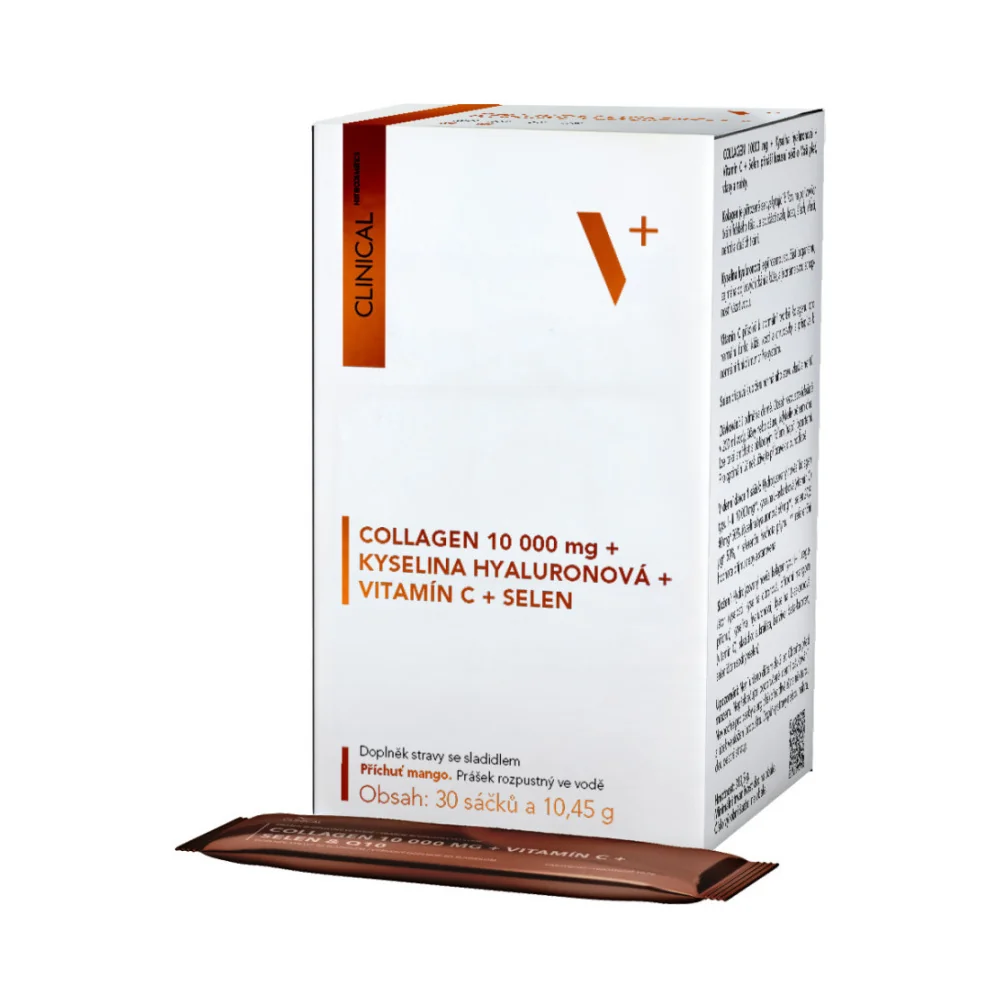 Clinical Collagen 10 000 mg + kyselina hyaluronová + vit. C + selen mango 30 sáčků