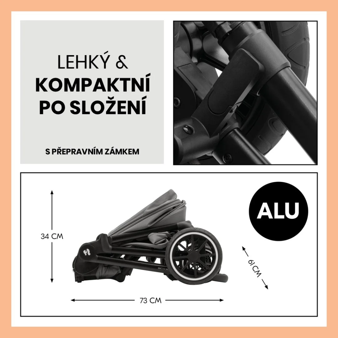 Hauck Kombinovaný kočárek Move N Care Set 2v1 Dark Grey