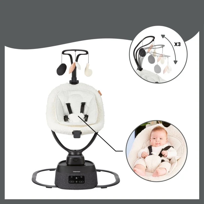 Babymoov houpačka Swoon Evolution Curl White