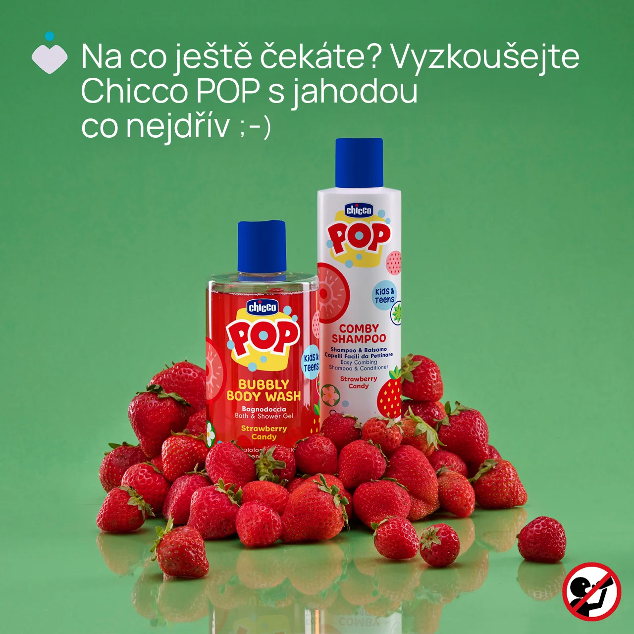 Chicco Comby Strawberry POP Šampon a kondicionér pro děti a teenagery 250 ml